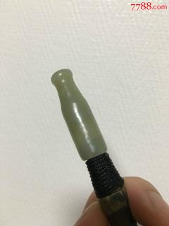 清代和田玉烟嘴黄杨锅烟袋
