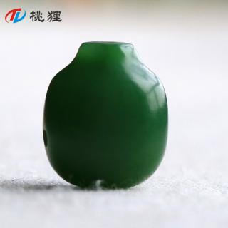 桃狸天然和田玉碧玉白玉青玉黄玉三通佛头佛塔玉珠子配件文玩配饰 碧