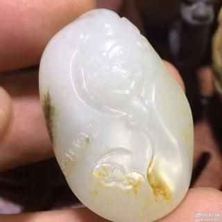 新疆和田玉羊脂白玉籽料貔貅 苏工 黑皮,二手市场